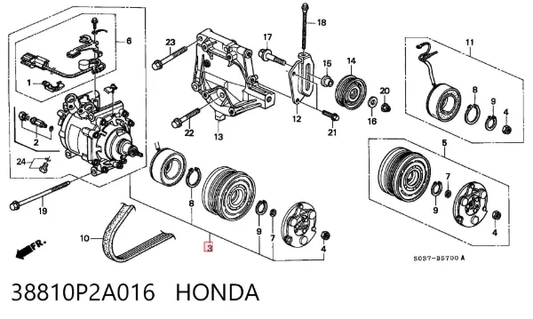 Compressor de aparelho de ar condicionado 38810P2A016 Honda