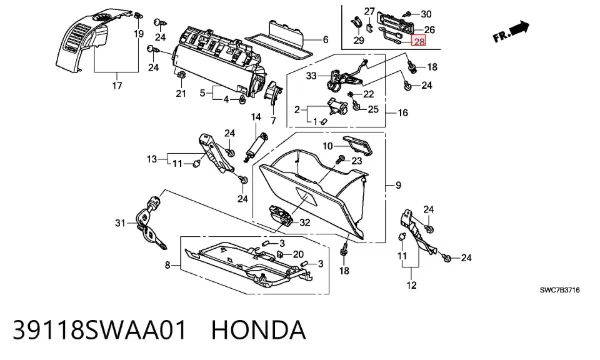  39118SWAA01 Honda