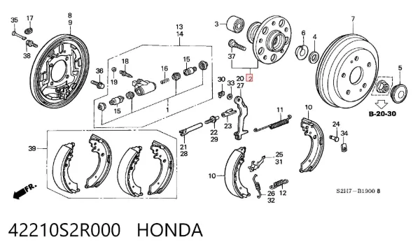 Cubo traseiro Honda HR-V GH