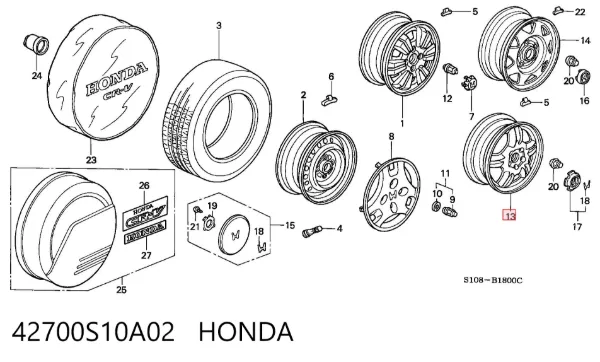  42700S10A02 Honda