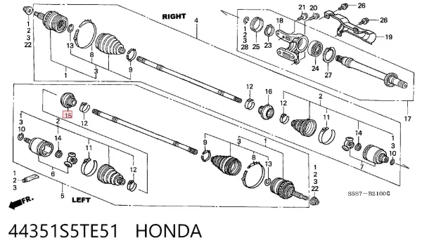  44351S5TE51 Honda