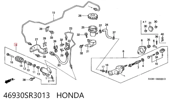 Cilindro de trabalho de embraiagem 46930SR3013 Honda