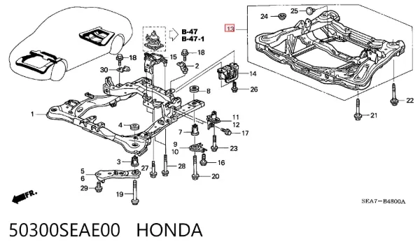 Viga de suspensão traseira (plataforma veicular) Honda Accord VII
