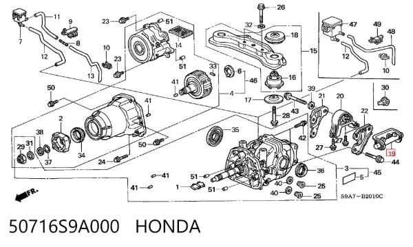 Amortecedor de oscilações dinâmicas de redutor traseiro 50716S9A000 Honda