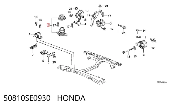 Coxim (suporte) dianteiro de motor Honda Accord III