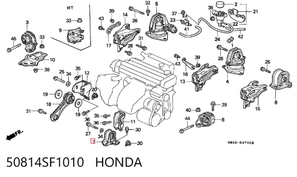 Coxim (suporte) dianteiro de motor 50814SF1010 Honda