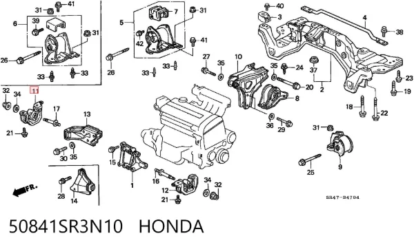Coxim de transmissão (suporte da caixa de mudança) Honda Civic V