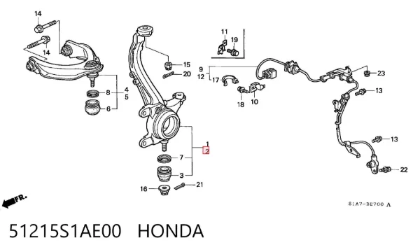 Suporte de esfera inferior 51215S1AE00 Honda