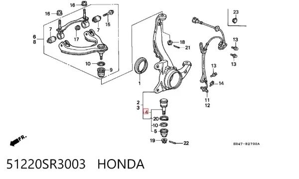 Suporte de esfera inferior 51220SR3003 Honda