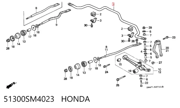 Estabilizador dianteiro 51300SM4023 Honda