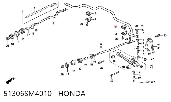 Bucha de estabilizador dianteiro 51306SM4010 Honda