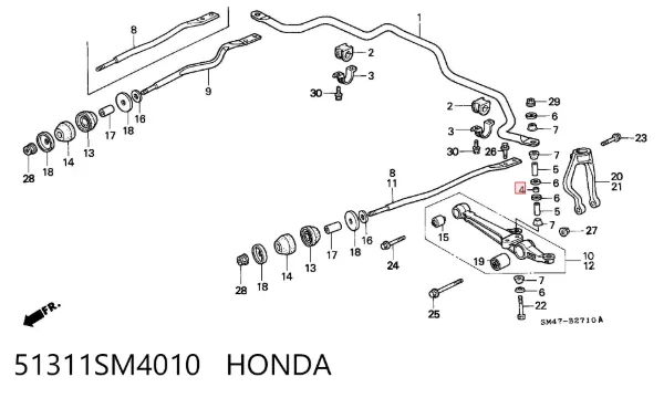 Montante de estabilizador dianteiro 51311SM4010 Honda