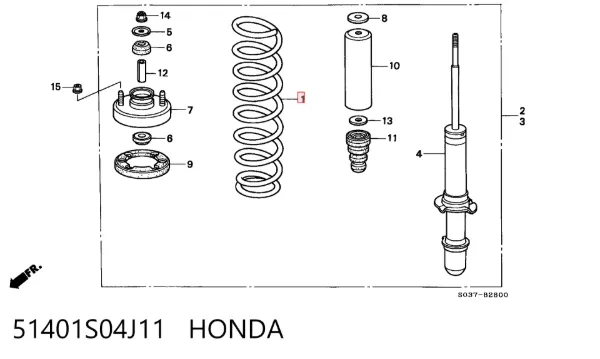 Mola dianteira 51401S04J11 Honda