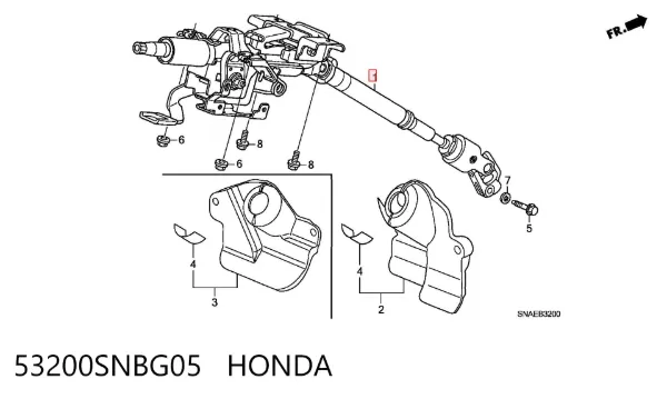 Coluna da direção Honda Civic VIII