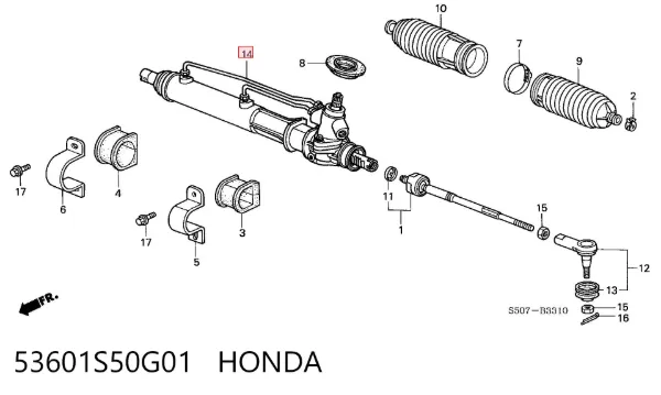 Cremalheira da direção Honda Accord VI