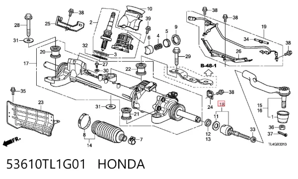 Tração de direção 53610TL1G01 Honda