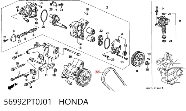 Correia dos conjuntos de transmissão 56992PT0J01 Honda