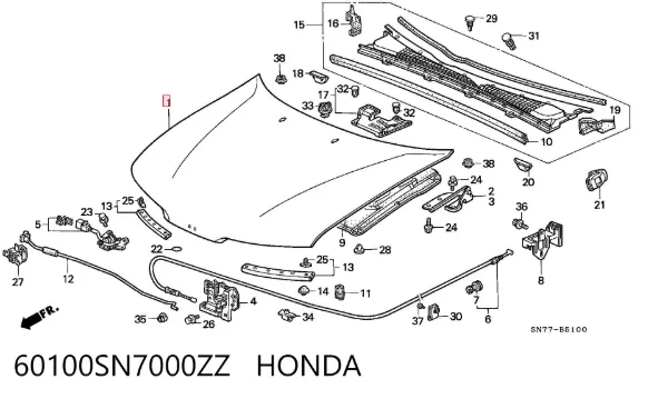 Capota Honda Accord V