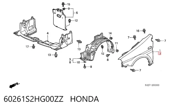 Pára-lama dianteiro esquerdo Honda HR-V GH