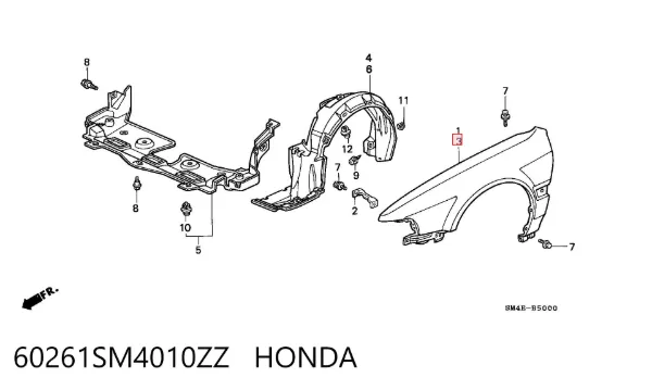 Pára-lama dianteiro esquerdo Honda Accord IV