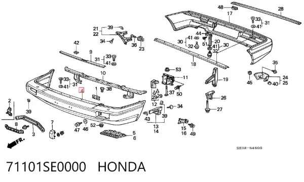 Pára-choque dianteiro Honda Accord III
