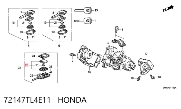  72147TL4E11 Honda