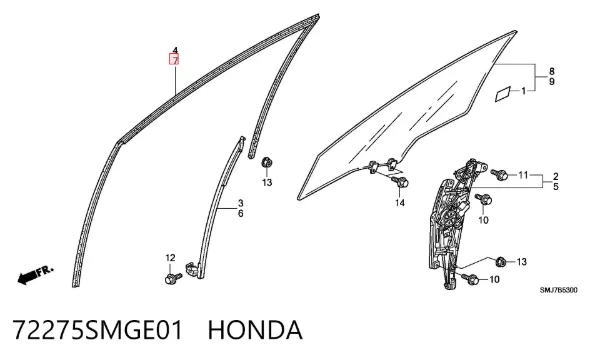  72275SMGE01 Honda