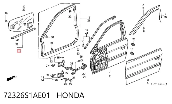  72326S1AE01 Honda