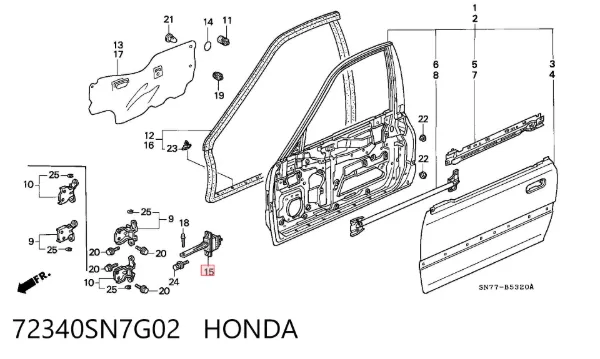  72340SN7G02 Honda