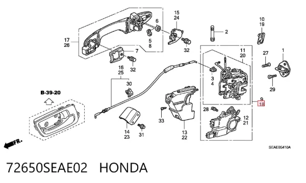  72650SEAE02 Honda