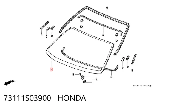 Pára-brisas 73111S03900 Honda