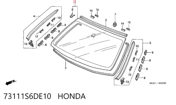 Pára-brisas 73111S6DE10 Honda