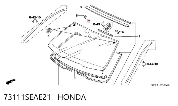 Pára-brisas 73111SEAE21 Honda