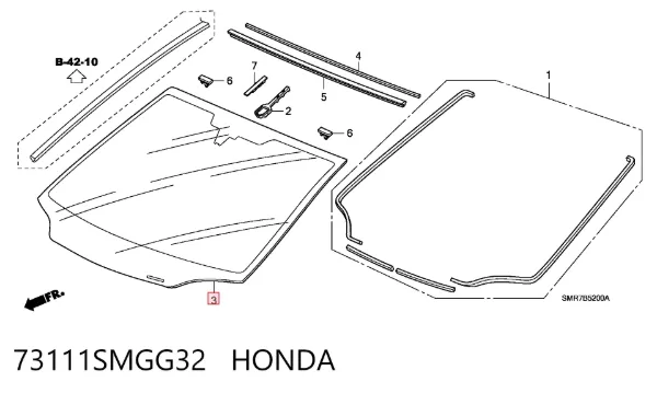Pára-brisas 73111SMGG32 Honda