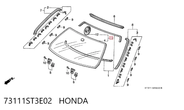 Pára-brisas 73111ST3E02 Honda