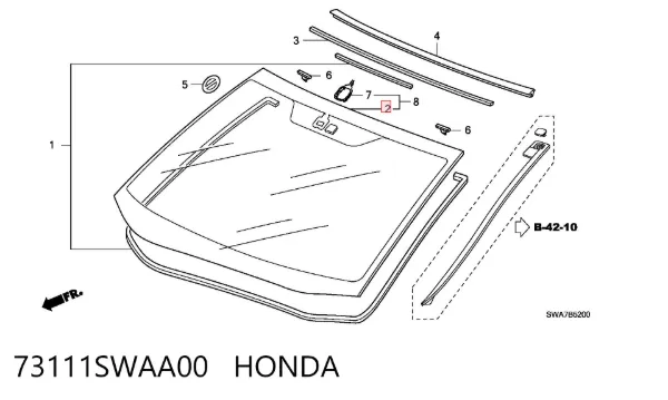 Pára-brisas 73111SWAA00 Honda