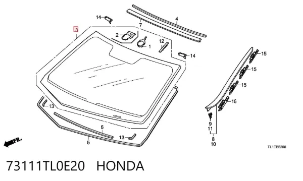 Pára-brisas 73111TL0E20 Honda