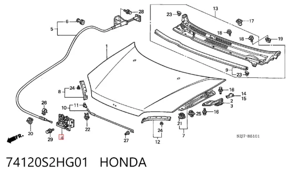 Fecho da capota Honda HR-V GH