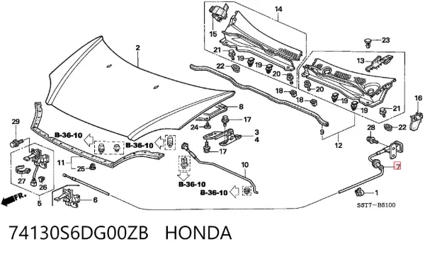  74130S6DG00ZB Honda