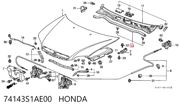  74143S1AE00 Honda