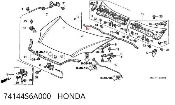  74144S6A000 Honda