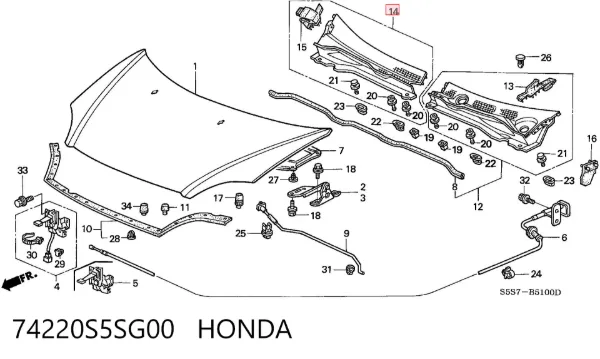  74220S5SG00 Honda