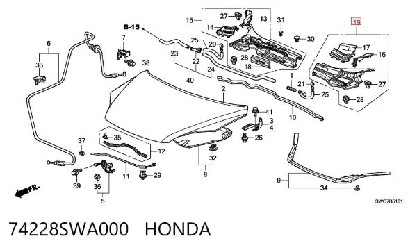  74228SWA000 Honda