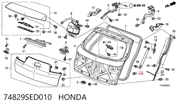  74829SED010 Honda