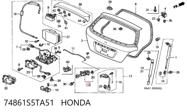  74861S5TA51 Honda
