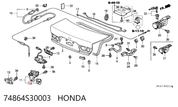  74864S30003 Honda