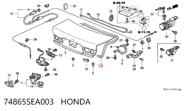  74865SEA003 Honda