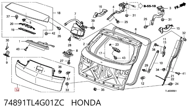  74891TL4G01ZC Honda