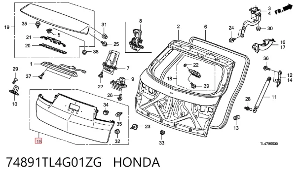  74891TL4G01ZG Honda