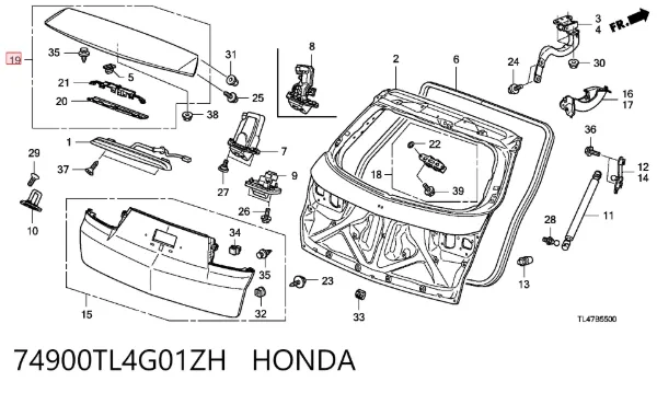  74900TL4G01ZH Honda